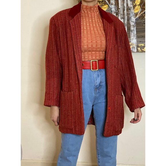 SOLD (VINTAGE) Album by Kenzo 90's Velvet Neck Oversized Jacket (S) - Picture 4 of 8